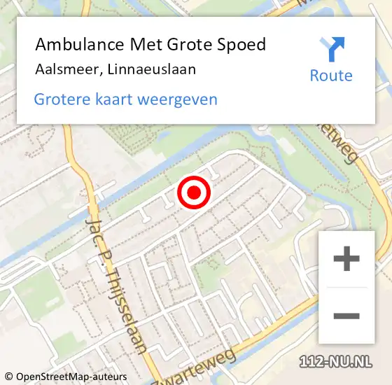 Locatie op kaart van de 112 melding: Ambulance Met Grote Spoed Naar Aalsmeer, Linnaeuslaan op 9 maart 2022 12:45