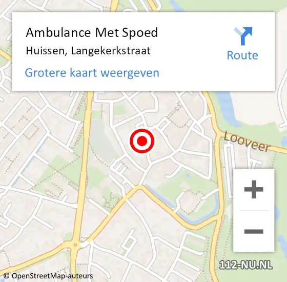 Locatie op kaart van de 112 melding: Ambulance Met Spoed Naar Huissen, Langekerkstraat op 9 maart 2022 12:51