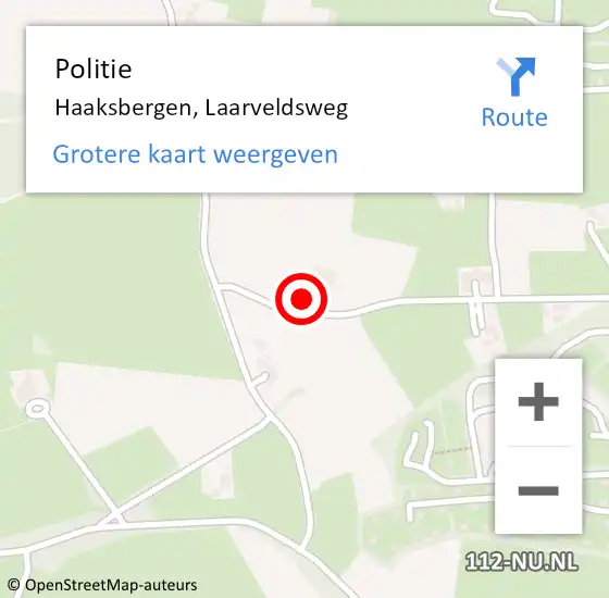 Locatie op kaart van de 112 melding: Politie Haaksbergen, Laarveldsweg op 9 maart 2022 13:37