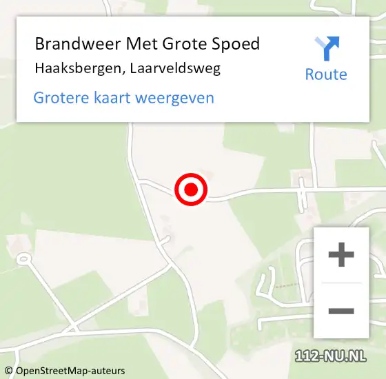 Locatie op kaart van de 112 melding: Brandweer Met Grote Spoed Naar Haaksbergen, Laarveldsweg op 9 maart 2022 13:38