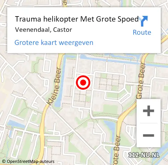 Locatie op kaart van de 112 melding: Trauma helikopter Met Grote Spoed Naar Veenendaal, Castor op 9 maart 2022 13:39