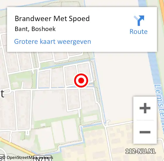 Locatie op kaart van de 112 melding: Brandweer Met Spoed Naar Bant, Boshoek op 9 maart 2022 14:25