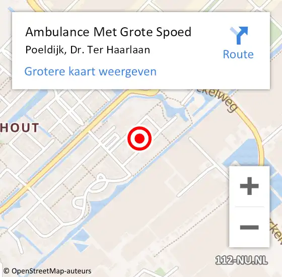 Locatie op kaart van de 112 melding: Ambulance Met Grote Spoed Naar Poeldijk, Dr. Ter Haarlaan op 9 maart 2022 14:28