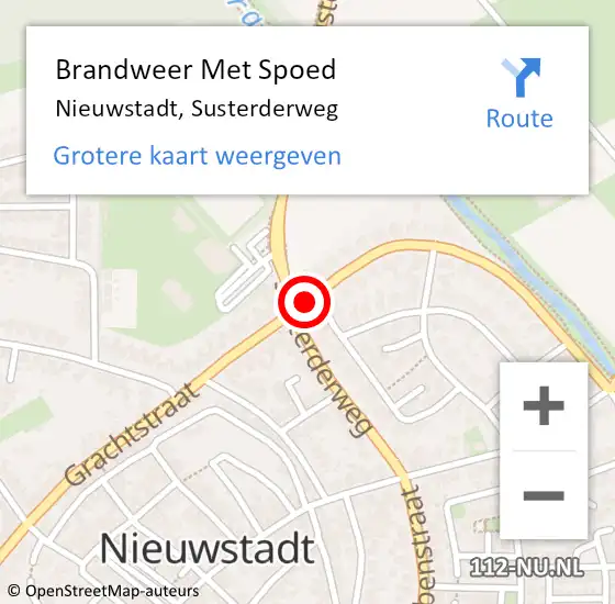 Locatie op kaart van de 112 melding: Brandweer Met Spoed Naar Nieuwstadt, Susterderweg op 9 maart 2022 14:33