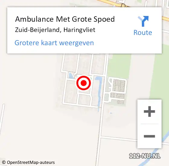 Locatie op kaart van de 112 melding: Ambulance Met Grote Spoed Naar Zuid-Beijerland, Haringvliet op 9 maart 2022 14:55