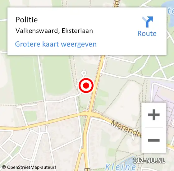 Locatie op kaart van de 112 melding: Politie Valkenswaard, Eksterlaan op 9 maart 2022 15:00