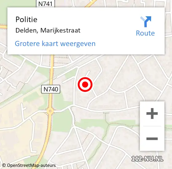 Locatie op kaart van de 112 melding: Politie Delden, Marijkestraat op 9 maart 2022 15:29