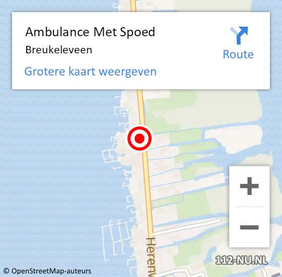 Locatie op kaart van de 112 melding: Ambulance Met Spoed Naar Breukeleveen op 9 maart 2022 15:30