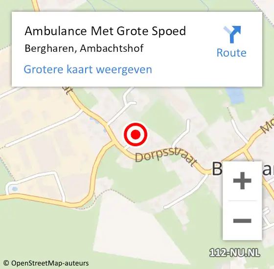 Locatie op kaart van de 112 melding: Ambulance Met Grote Spoed Naar Bergharen, Ambachtshof op 9 maart 2022 15:34