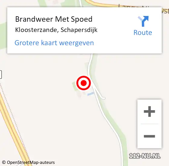 Locatie op kaart van de 112 melding: Brandweer Met Spoed Naar Kloosterzande, Schapersdijk op 9 maart 2022 15:45