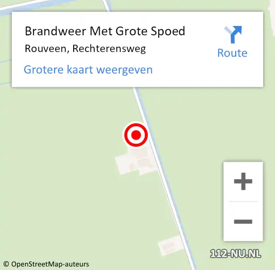 Locatie op kaart van de 112 melding: Brandweer Met Grote Spoed Naar Rouveen, Rechterensweg op 9 maart 2022 16:13