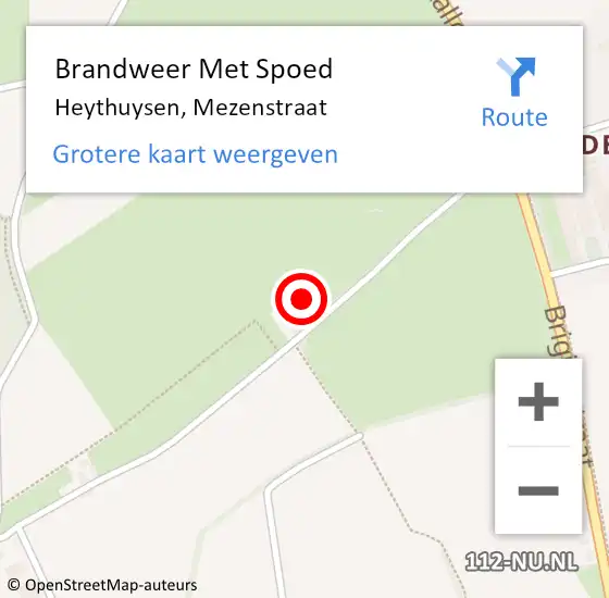 Locatie op kaart van de 112 melding: Brandweer Met Spoed Naar Heythuysen, Mezenstraat op 9 maart 2022 17:19