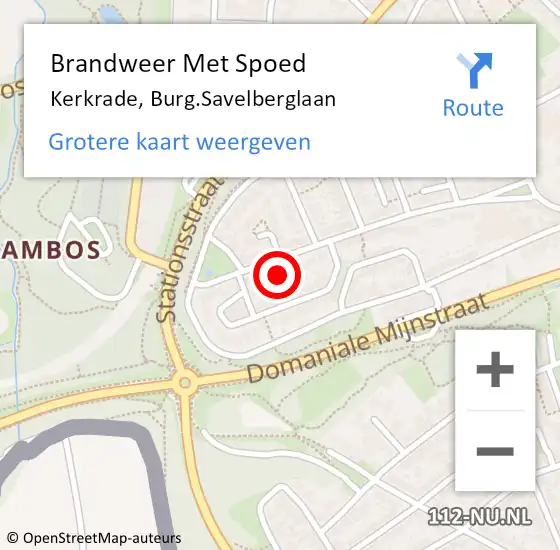 Locatie op kaart van de 112 melding: Brandweer Met Spoed Naar Kerkrade, Burg.Savelberglaan op 9 maart 2022 17:29