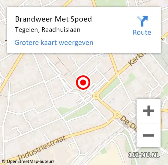 Locatie op kaart van de 112 melding: Brandweer Met Spoed Naar Tegelen, Raadhuislaan op 9 maart 2022 17:35