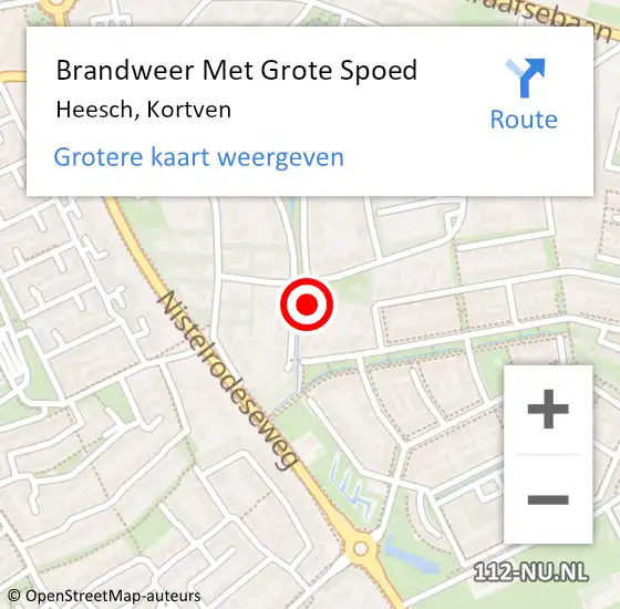 Locatie op kaart van de 112 melding: Brandweer Met Grote Spoed Naar Heesch, Kortven op 9 maart 2022 17:40