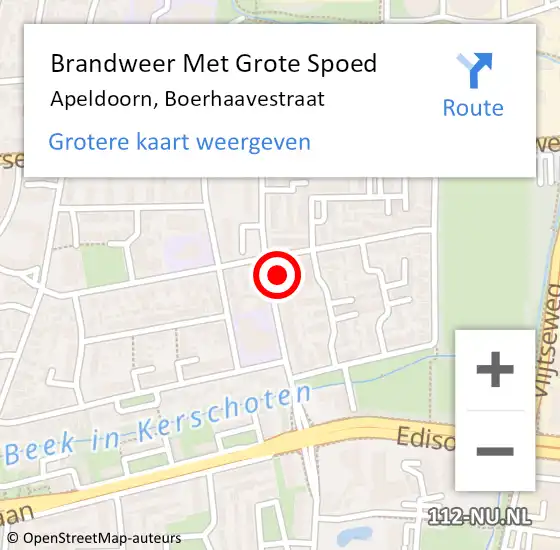 Locatie op kaart van de 112 melding: Brandweer Met Grote Spoed Naar Apeldoorn, Boerhaavestraat op 9 maart 2022 17:41