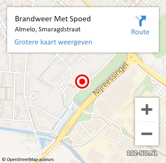 Locatie op kaart van de 112 melding: Brandweer Met Spoed Naar Almelo, Smaragdstraat op 9 maart 2022 17:46