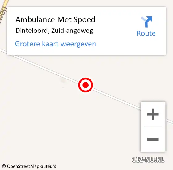 Locatie op kaart van de 112 melding: Ambulance Met Spoed Naar Dinteloord, Zuidlangeweg op 10 juli 2014 15:52