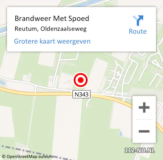 Locatie op kaart van de 112 melding: Brandweer Met Spoed Naar Reutum, Oldenzaalseweg op 9 maart 2022 19:55