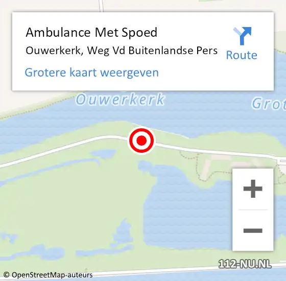 Locatie op kaart van de 112 melding: Ambulance Met Spoed Naar Ouwerkerk, Weg Vd Buitenlandse Pers op 10 juli 2014 16:05