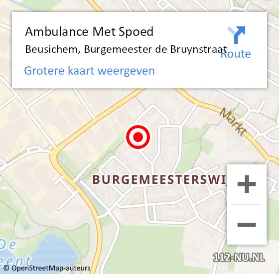 Locatie op kaart van de 112 melding: Ambulance Met Spoed Naar Beusichem, Burgemeester de Bruynstraat op 9 maart 2022 21:34