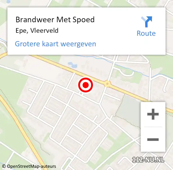 Locatie op kaart van de 112 melding: Brandweer Met Spoed Naar Epe, Vleerveld op 9 maart 2022 22:32