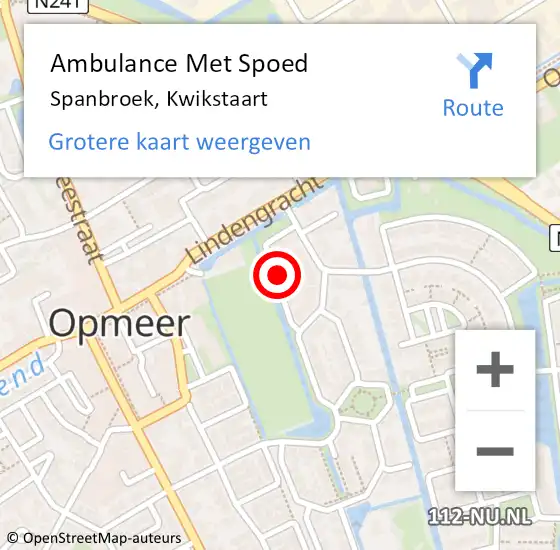 Locatie op kaart van de 112 melding: Ambulance Met Spoed Naar Spanbroek, Kwikstaart op 9 maart 2022 23:25