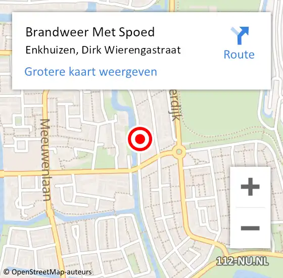 Locatie op kaart van de 112 melding: Brandweer Met Spoed Naar Enkhuizen, Dirk Wierengastraat op 9 maart 2022 23:43