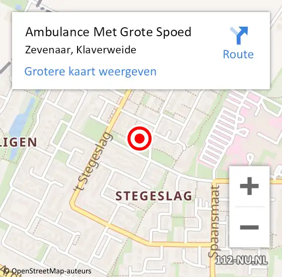 Locatie op kaart van de 112 melding: Ambulance Met Grote Spoed Naar Zevenaar, Klaverweide op 10 maart 2022 00:21