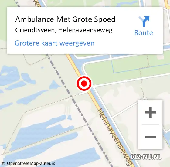 Locatie op kaart van de 112 melding: Ambulance Met Grote Spoed Naar Griendtsveen, Helenaveenseweg op 10 juli 2014 16:11