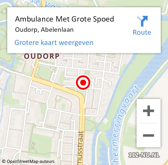 Locatie op kaart van de 112 melding: Ambulance Met Grote Spoed Naar Oudorp, Abelenlaan op 10 maart 2022 02:57