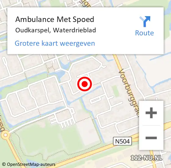 Locatie op kaart van de 112 melding: Ambulance Met Spoed Naar Oudkarspel, Waterdrieblad op 10 maart 2022 03:01