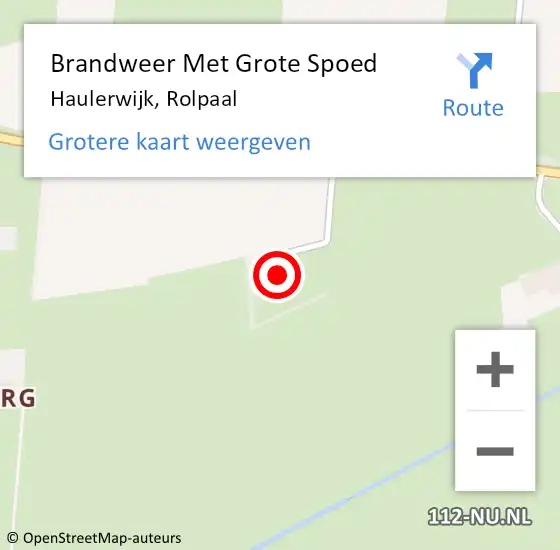 Locatie op kaart van de 112 melding: Brandweer Met Grote Spoed Naar Haulerwijk, Rolpaal op 10 maart 2022 07:01