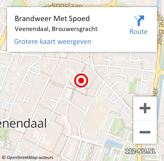 Locatie op kaart van de 112 melding: Brandweer Met Spoed Naar Veenendaal, Brouwersgracht op 10 maart 2022 07:20