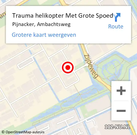 Locatie op kaart van de 112 melding: Trauma helikopter Met Grote Spoed Naar Pijnacker, Ambachtsweg op 10 maart 2022 07:49