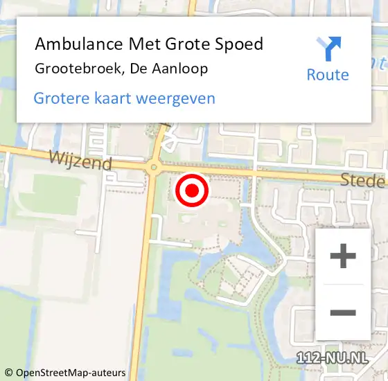 Locatie op kaart van de 112 melding: Ambulance Met Grote Spoed Naar Grootebroek, De Aanloop op 10 maart 2022 08:58