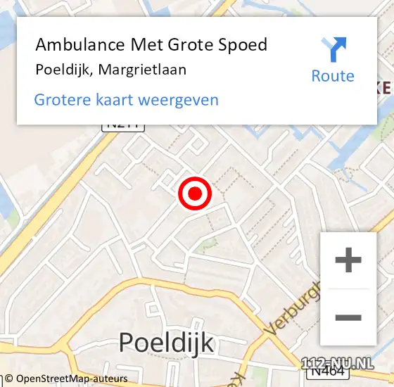 Locatie op kaart van de 112 melding: Ambulance Met Grote Spoed Naar Poeldijk, Margrietlaan op 10 maart 2022 09:16