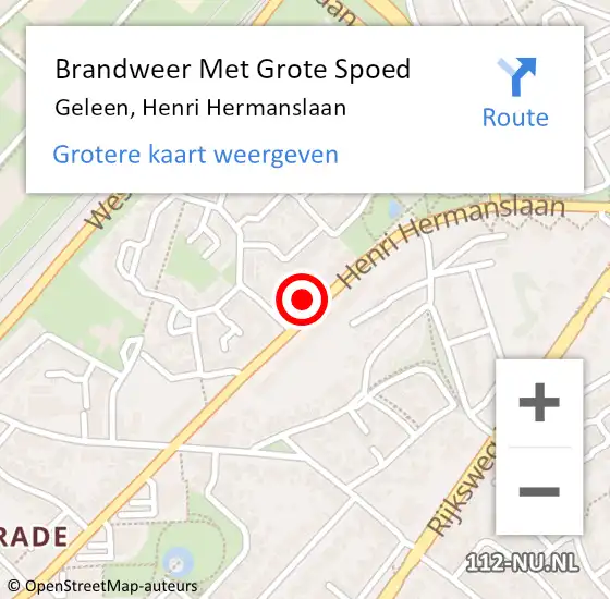 Locatie op kaart van de 112 melding: Brandweer Met Grote Spoed Naar Geleen, Henri Hermanslaan op 10 maart 2022 10:01