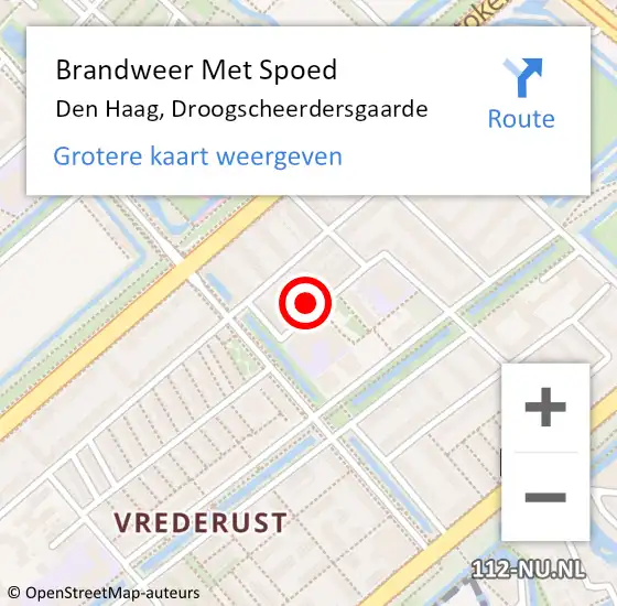 Locatie op kaart van de 112 melding: Brandweer Met Spoed Naar Den Haag, Droogscheerdersgaarde op 10 maart 2022 10:55