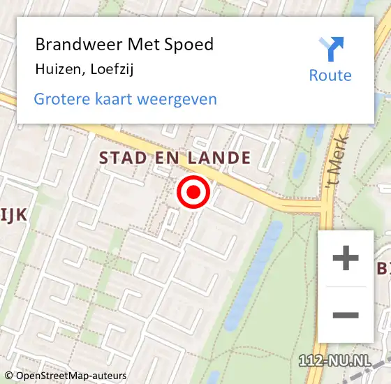 Locatie op kaart van de 112 melding: Brandweer Met Spoed Naar Huizen, Loefzij op 10 maart 2022 11:46