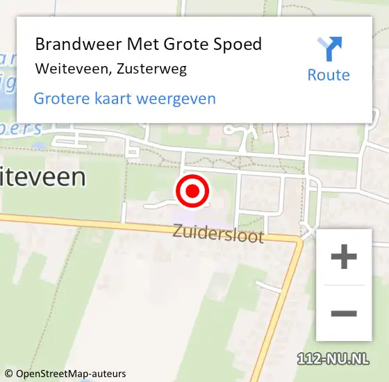 Locatie op kaart van de 112 melding: Brandweer Met Grote Spoed Naar Weiteveen, Zusterweg op 10 juli 2014 16:44