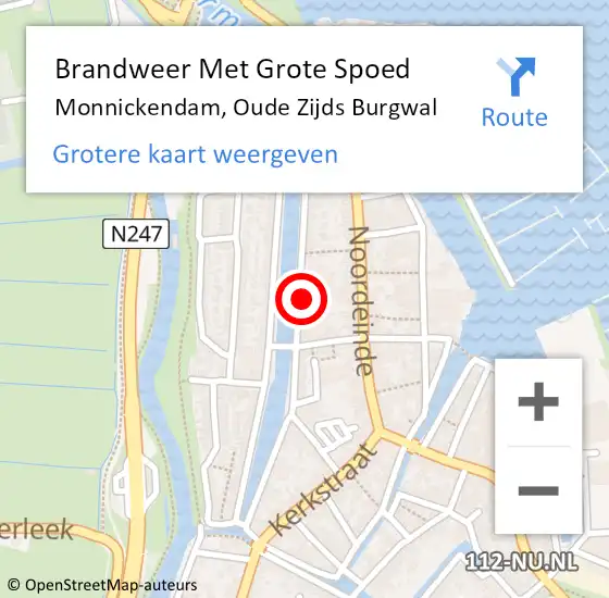 Locatie op kaart van de 112 melding: Brandweer Met Grote Spoed Naar Monnickendam, Oude Zijds Burgwal op 10 maart 2022 12:11