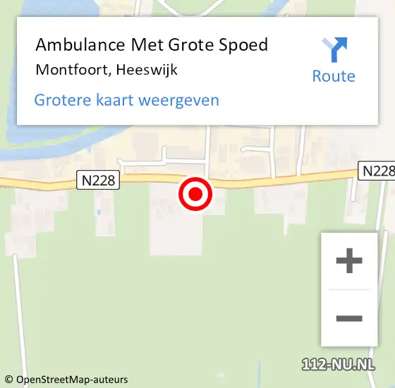 Locatie op kaart van de 112 melding: Ambulance Met Grote Spoed Naar Montfoort, Heeswijk op 10 maart 2022 12:26