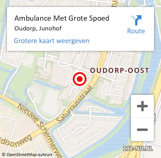 Locatie op kaart van de 112 melding: Ambulance Met Grote Spoed Naar Oudorp, Junohof op 7 oktober 2013 20:36