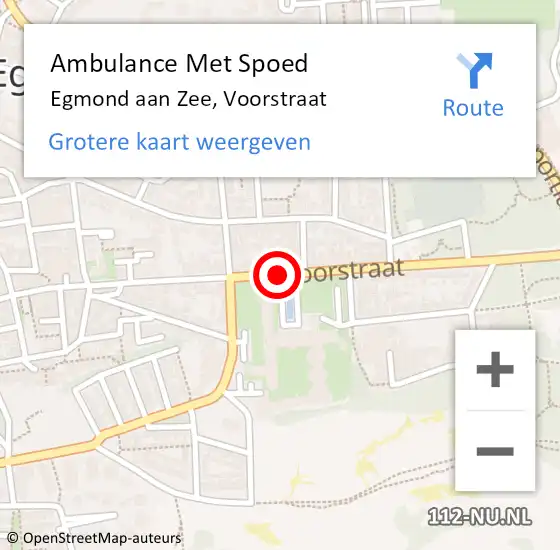 Locatie op kaart van de 112 melding: Ambulance Met Spoed Naar Egmond aan Zee, Voorstraat op 10 juli 2014 16:51