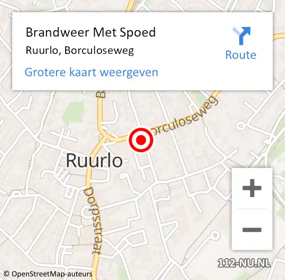 Locatie op kaart van de 112 melding: Brandweer Met Spoed Naar Ruurlo, Borculoseweg op 10 maart 2022 13:12