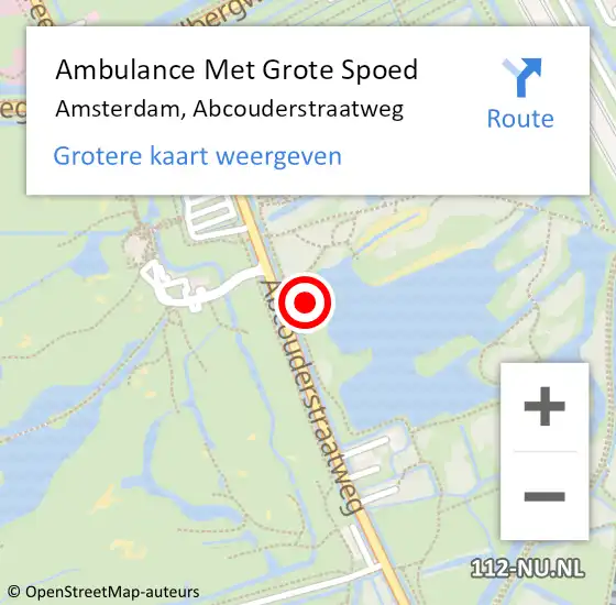 Locatie op kaart van de 112 melding: Ambulance Met Grote Spoed Naar Amsterdam-Zuidoost, Abcouderstraatweg op 10 maart 2022 13:50