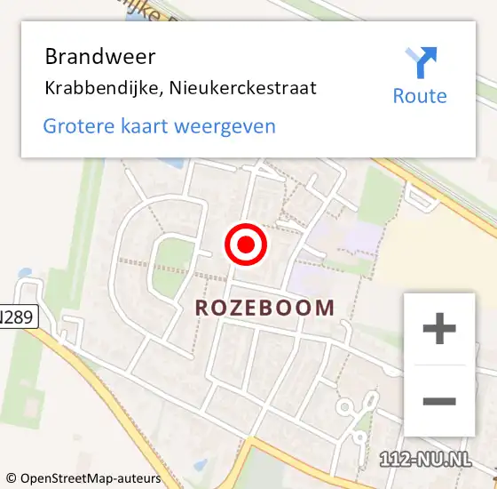 Locatie op kaart van de 112 melding: Brandweer Krabbendijke, Nieukerckestraat op 10 maart 2022 14:24