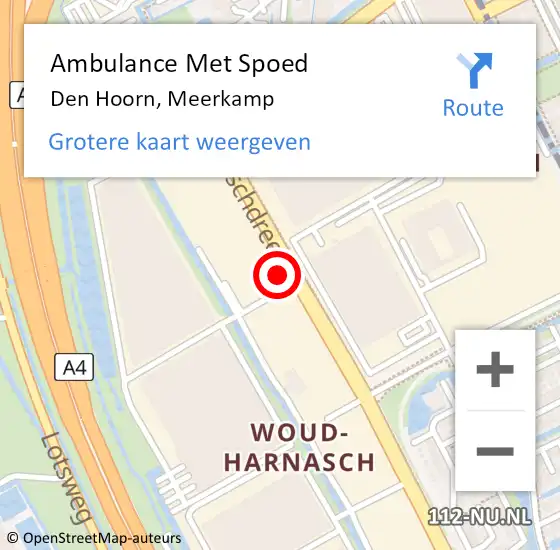 Locatie op kaart van de 112 melding: Ambulance Met Spoed Naar Den Hoorn, Meerkamp op 10 maart 2022 15:03