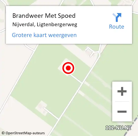 Locatie op kaart van de 112 melding: Brandweer Met Spoed Naar Nijverdal, Ligtenbergerweg op 10 maart 2022 15:15